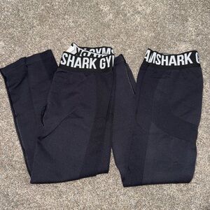 Gymshark Black Leggings with Logo Waistband